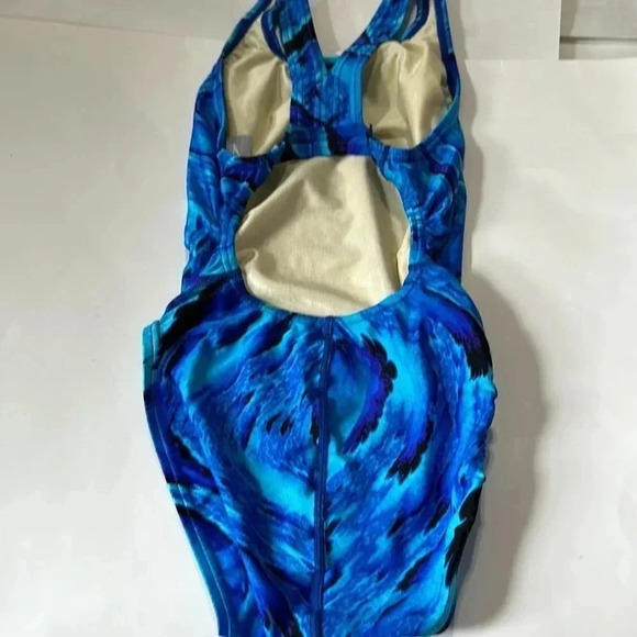 Speedo one piece blue swimsuit size 6 - Picture 3 of 6